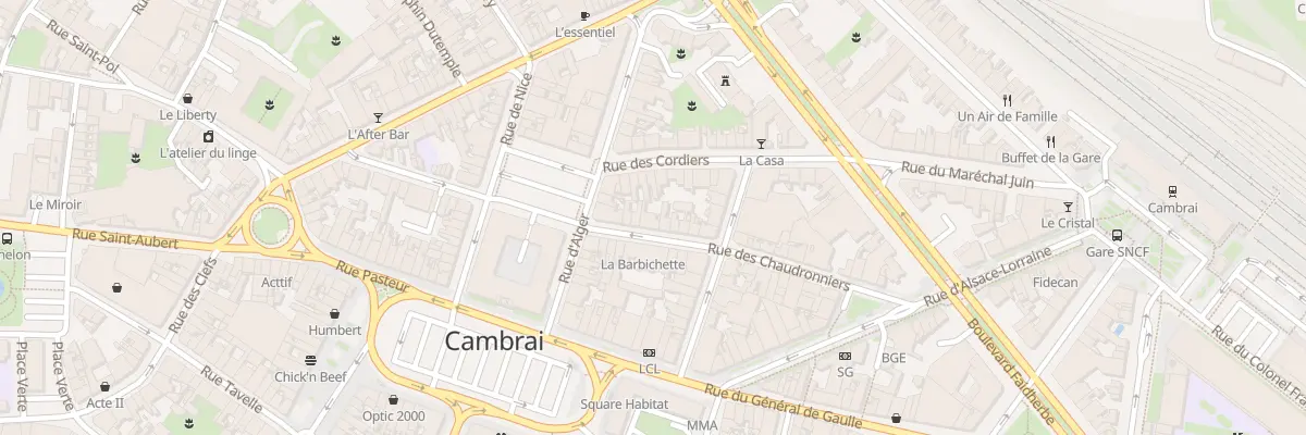 Plan du 9 Rue des Chaudronniers à Cambrai