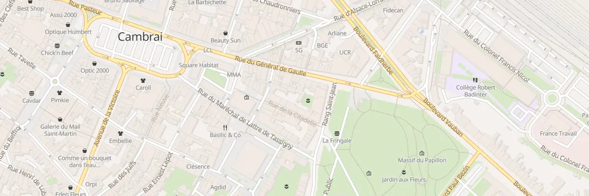 Plan du 19 Rue de la Citadelle à Cambrai