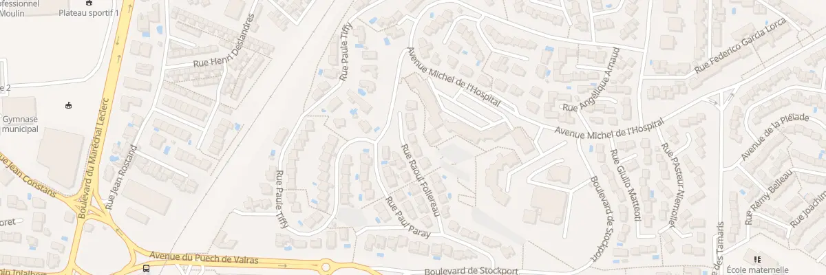 Plan du 16 Rue Raoul Follereau à Béziers
