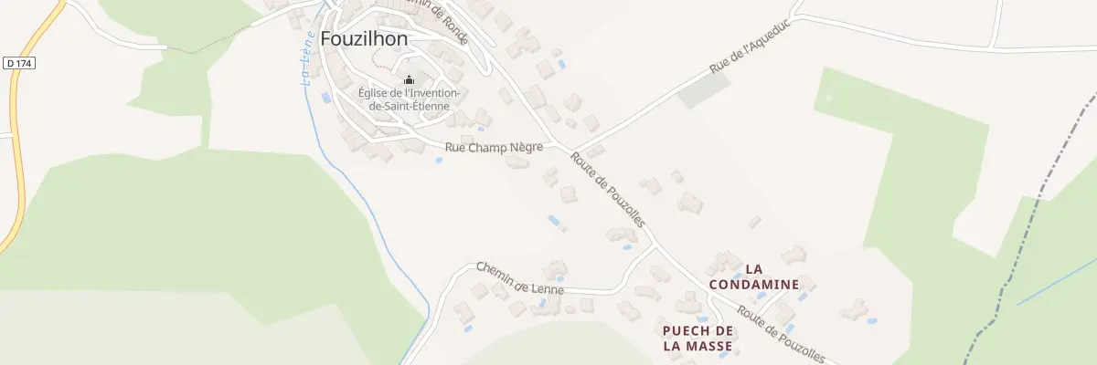 Plan du 2 Rte de Pouzolles à Fouzilhon
