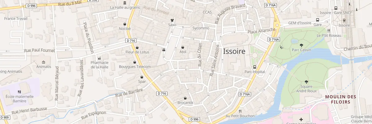 Plan du 8 Rue Pissevin à Issoire