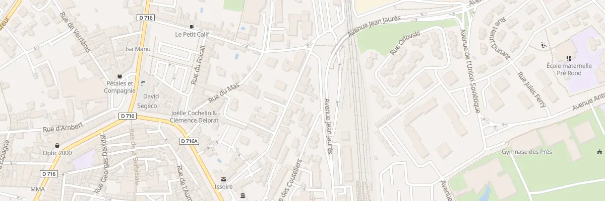 Plan du 16 Rue Eugène Gauttier à Issoire