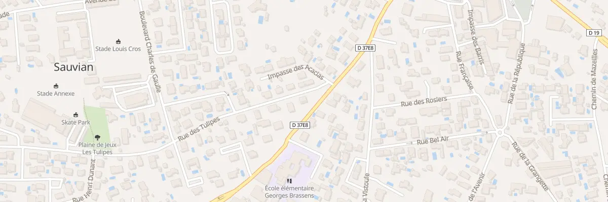 Plan du 1 Rue des Tulipes à Sauvian