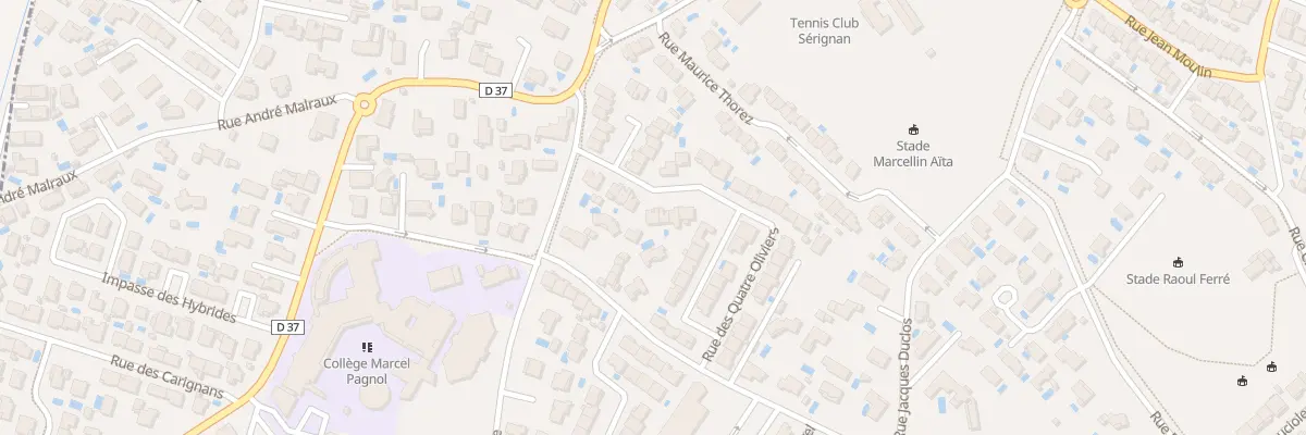 Plan du 14 Rue des 4 Oliviers à Sérignan