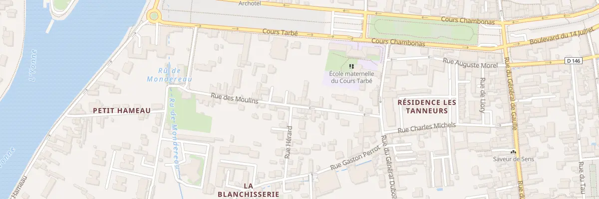 Plan du 23 Rue des Moulins à Sens