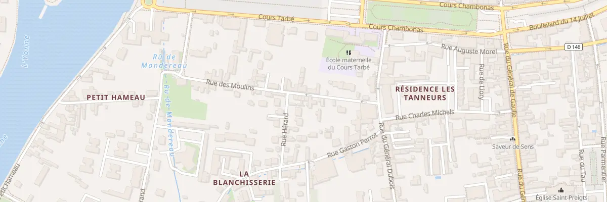 Plan du 28B Rue des Moulins à Sens