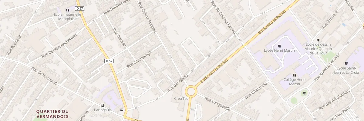 Plan du 12 Rue Calixte Souplet à Saint-Quentin