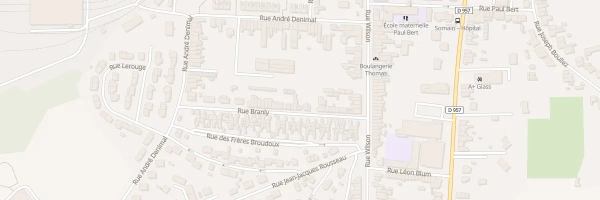 Plan du 16 Rue Branly à Somain