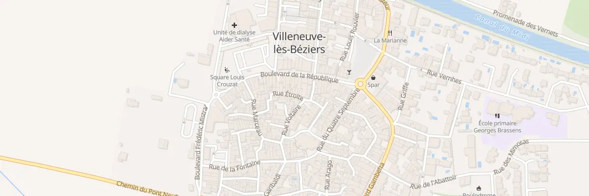 Plan du 2 Rue Étroite à Villeneuve-lès-Béziers