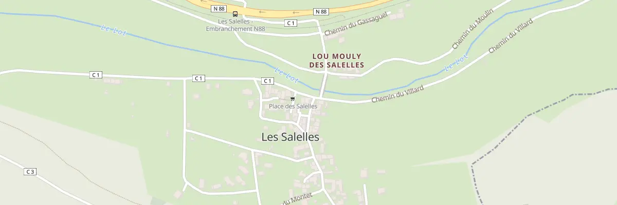 Plan du 5040 Les Salelles aux Salelles