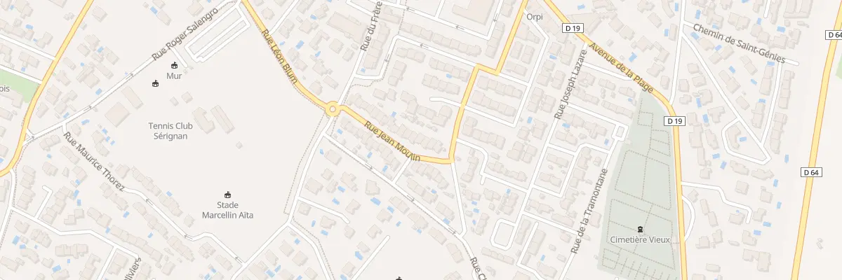 Plan du 25 Rue Jean Moulin à Sérignan