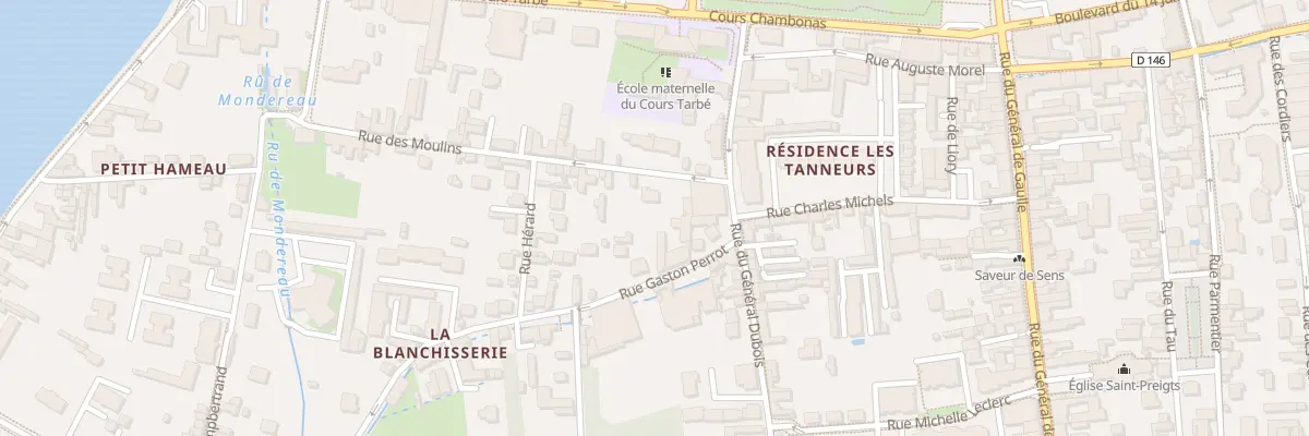 Plan du 36 Rue des Moulins à Sens