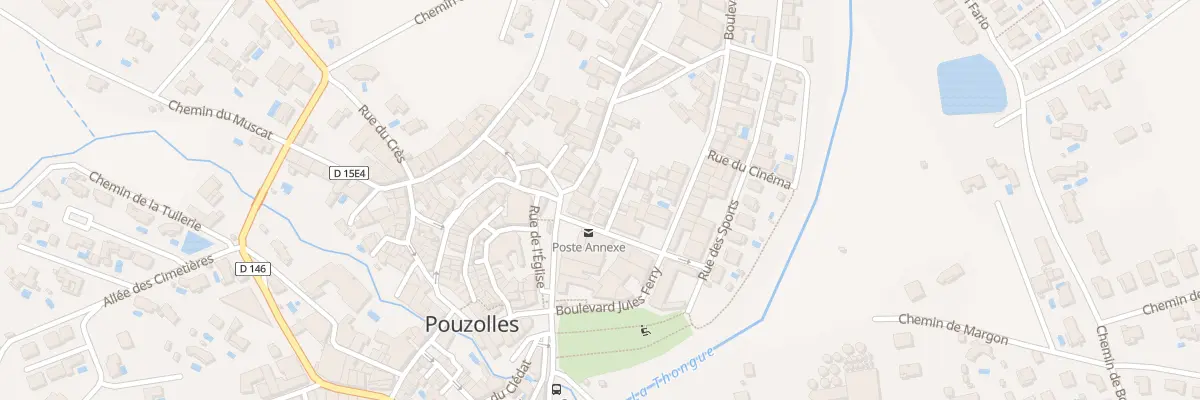 Plan du 2 Pl Jean Jaures à Pouzolles