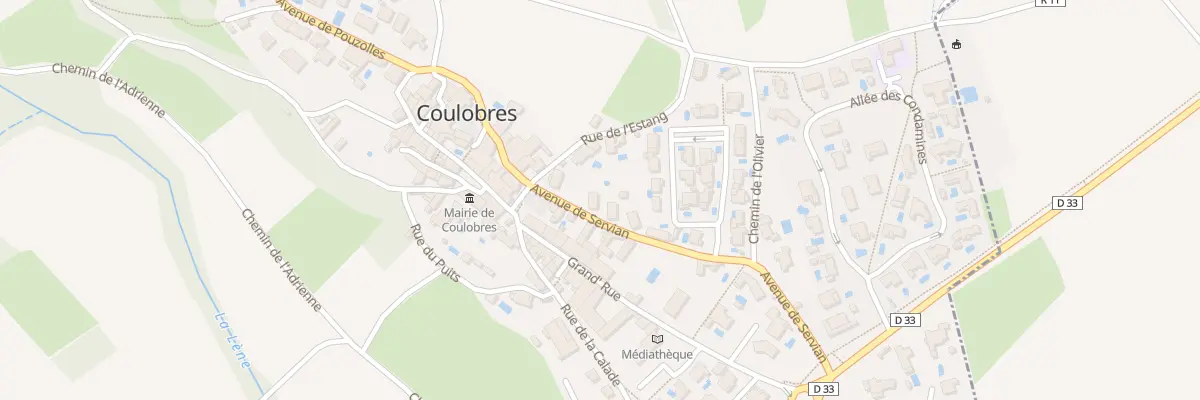 Plan du 9 Av de Servian à Coulobres