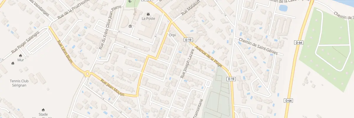 Plan du 14 Rue Lt Raymond Ferrer à Sérignan