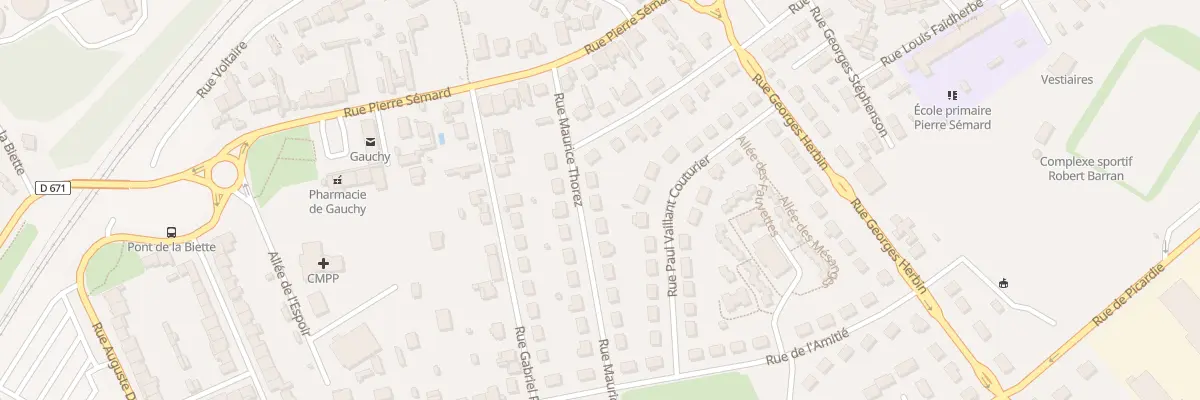 Plan du 7 Rue Maurice Thorez à Gauchy