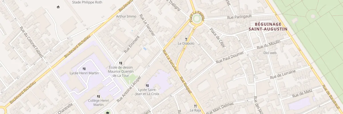 Plan du 2 Rue le Sérurier à Saint-Quentin