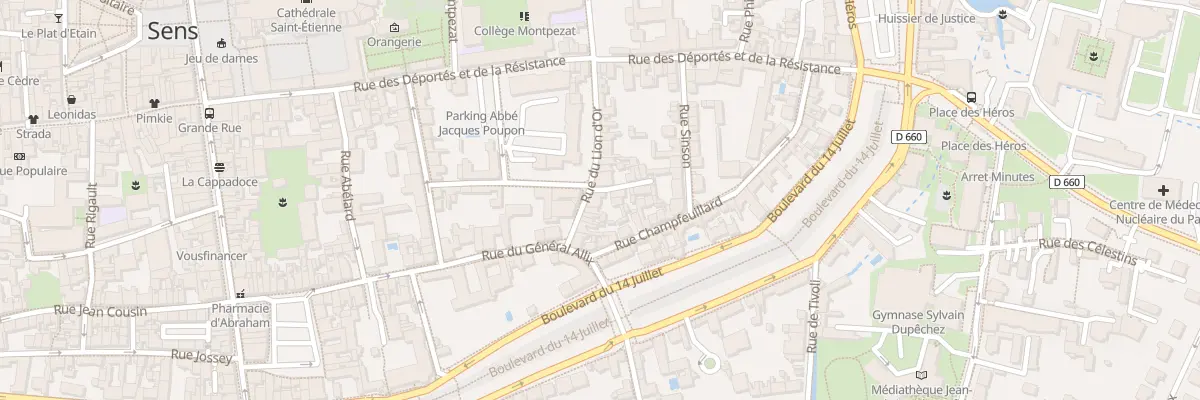 Plan du 14 Rue du Lion d’Or à Sens