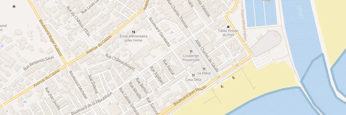 Plan du 8 Rue Gambetta à Valras-Plage