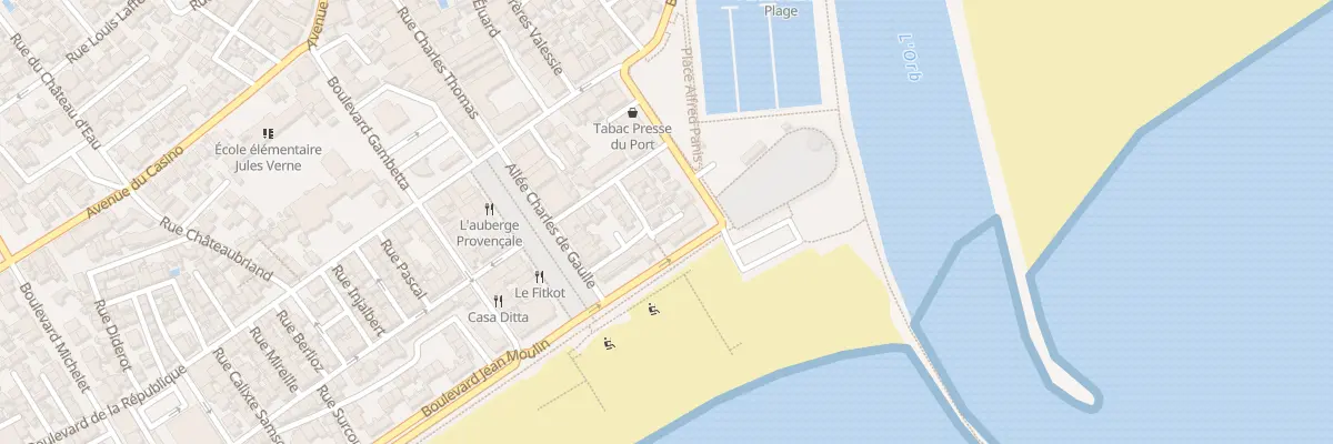 Plan du 2 Bd Jean Moulin à Valras-Plage