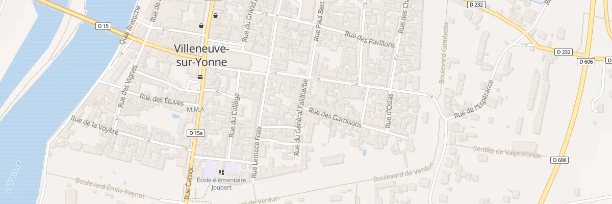 Plan du 1 Rue des Garnisons à Villeneuve-sur-Yonne