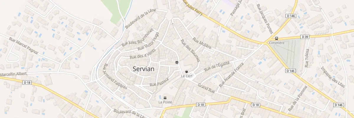 Plan du 1 Rue du Commerce à Servian