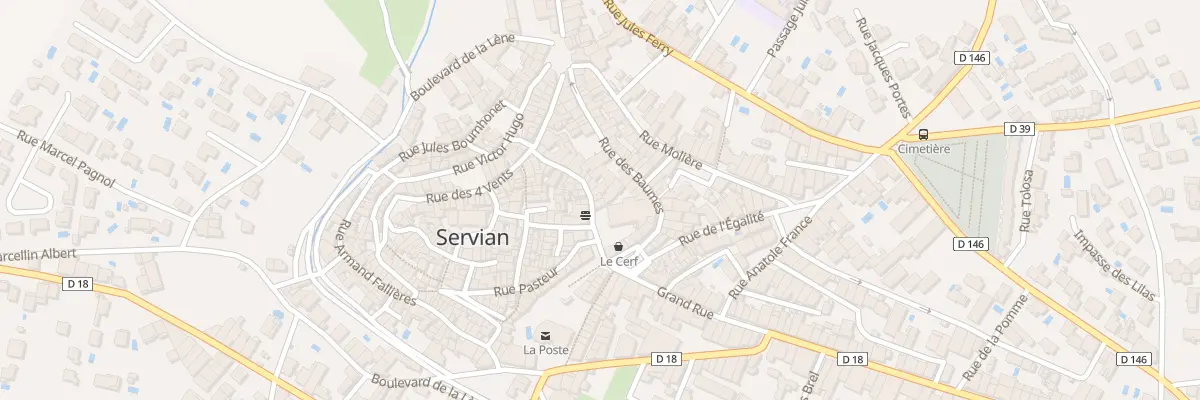 Plan du 2 Rue du Commerce à Servian