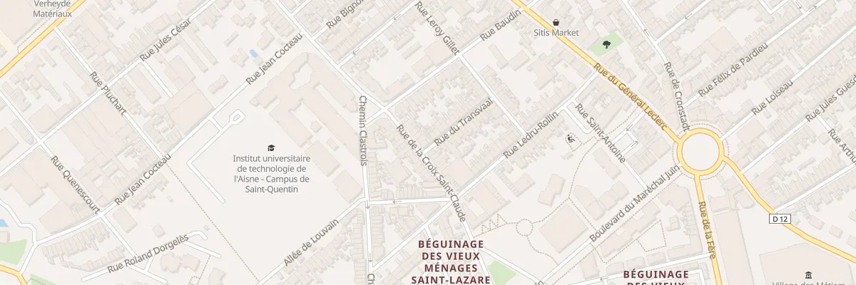 Plan du 13 Rue de la Croix Saint-claude à Saint-Quentin