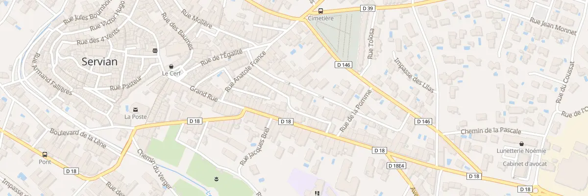 Plan du 2 Rue Jean Jacques Rousseau à Servian