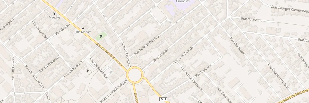 Plan du 18 Rue Félix de Pardieu à Saint-Quentin