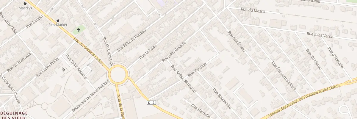 Plan du 32 Rue Jules Guesde à Saint-Quentin