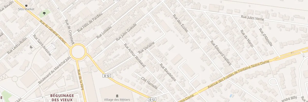 Plan du 3 Rue Baudelaire à Saint-Quentin