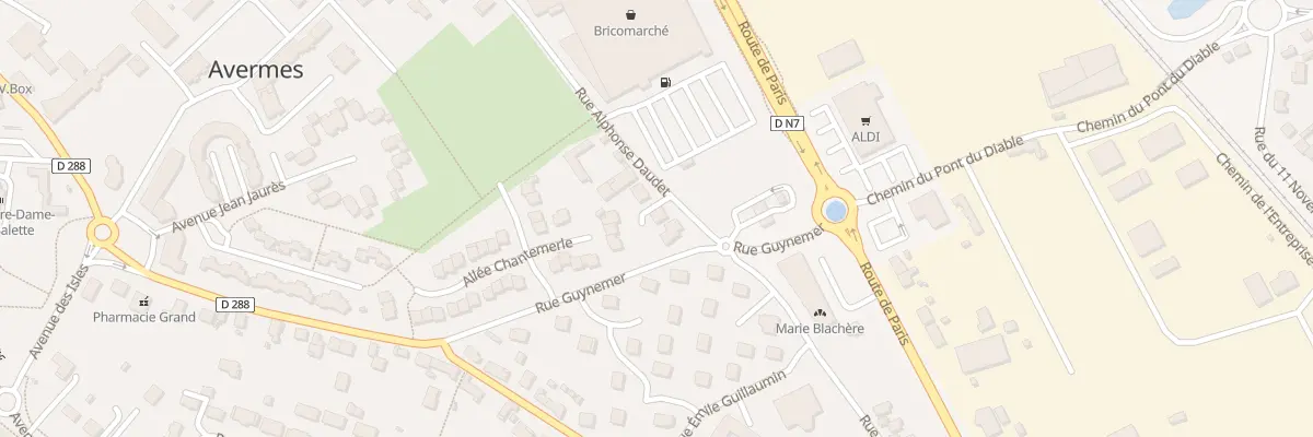 Plan du 1 Rue Alphonse Daudet à Avermes