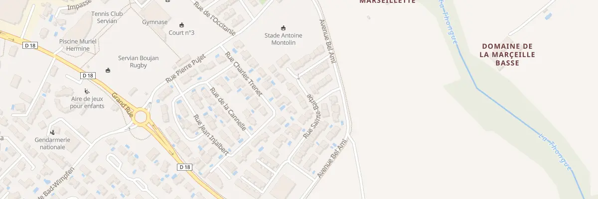 Plan du 19 Rue Sainte-Barbe à Servian
