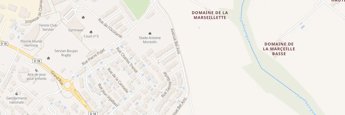 Plan du 38 Rue Sainte-Barbe à Servian