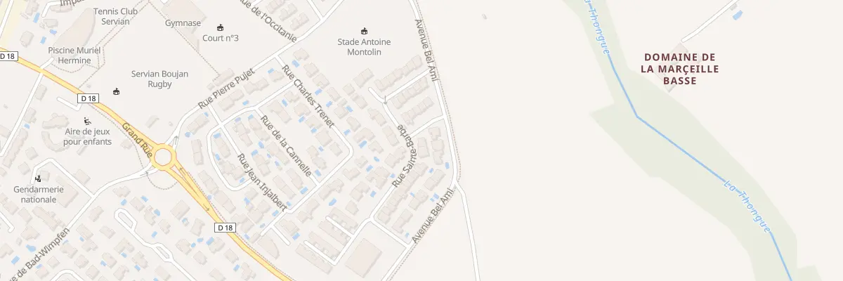 Plan du 28 Rue Sainte-Barbe à Servian