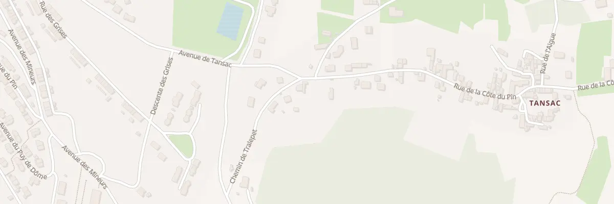 Plan du 3 Rue de la Côte du Pin (Tansac) à Auzat-la-Combelle