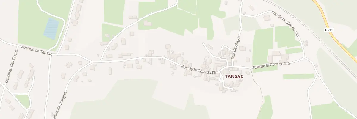 Plan du 22 Rue de la Côte du Pin (Tansac) à Auzat-la-Combelle