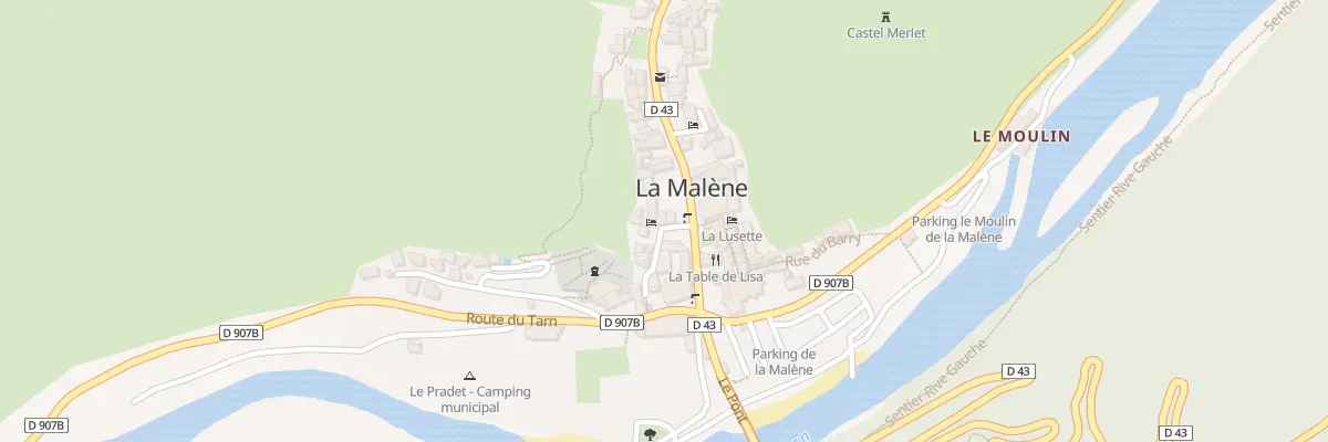 Plan du 5080 La Malene Village à La Malène