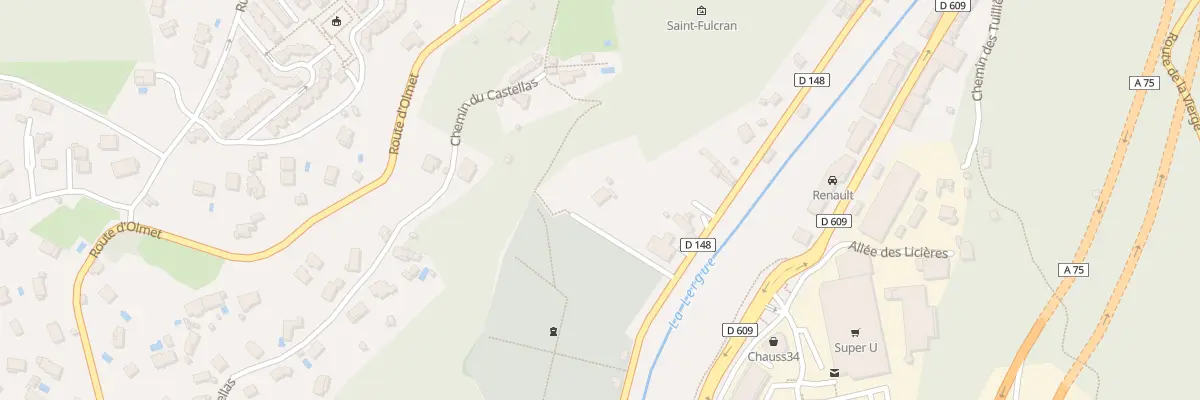 Plan du 86 Rue du Chateau de Montbrun à Lodève