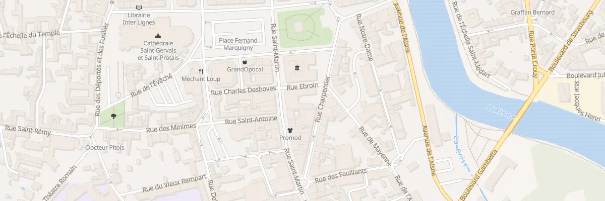 Plan du 13 Rue Charpentier à Soissons
