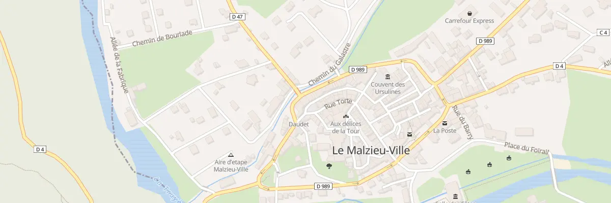 Plan du 5036 Rue du Galastre au Malzieu-Ville
