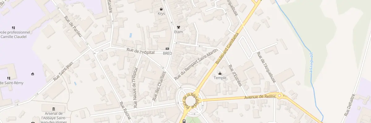 Plan du 10 Rue du Rempart Saint-martin à Soissons