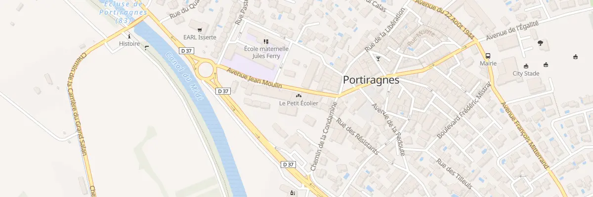 Plan du 8 Av Jean Moulin à Portiragnes