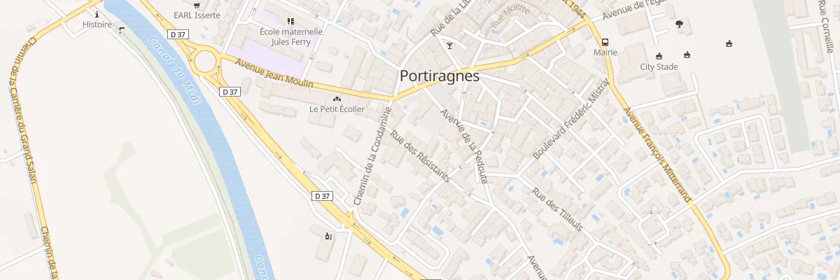 Plan du 2 Rue des Résistants à Portiragnes