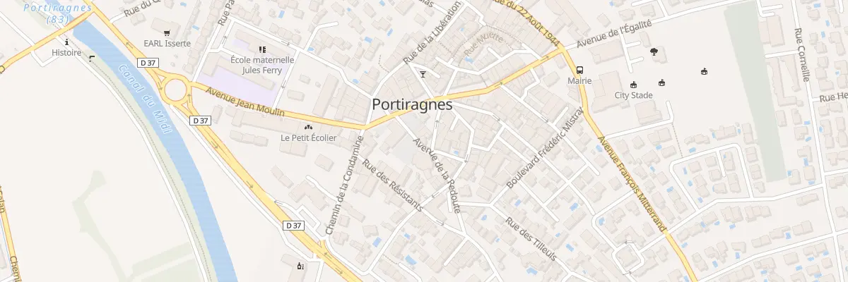 Plan du 1 Av de la Redoute Plage à Portiragnes