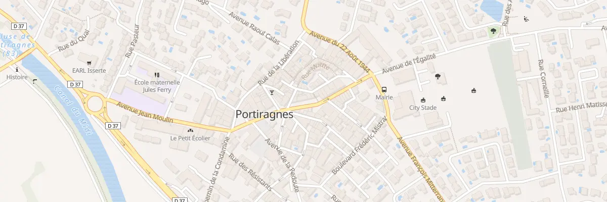 Plan du 15 Av Jean Moulin à Portiragnes