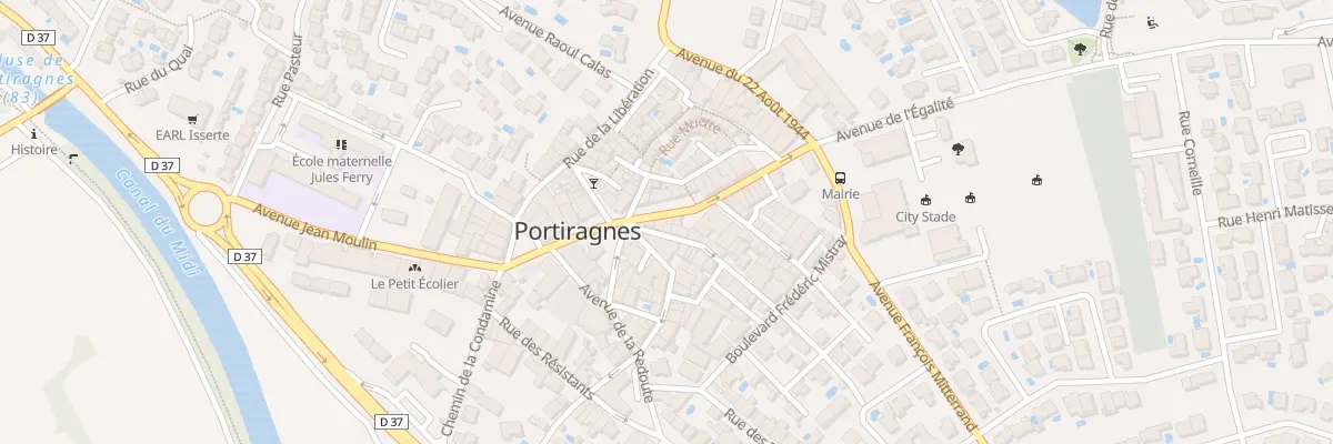Plan du 18 Av Jean Moulin à Portiragnes