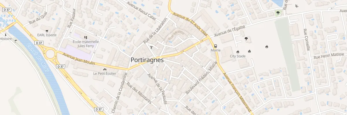 Plan du 20 Av Jean Moulin à Portiragnes