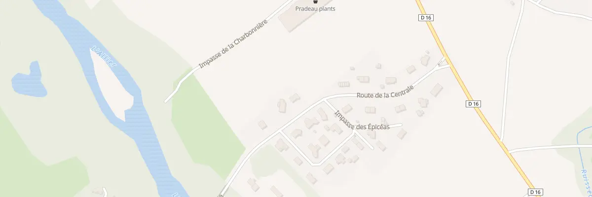 Plan du 16 Rte de la Centrale à Vézézoux